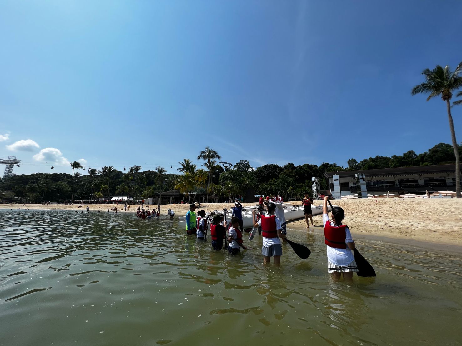 Outrigger canoe session with the Singapore Paddle Club