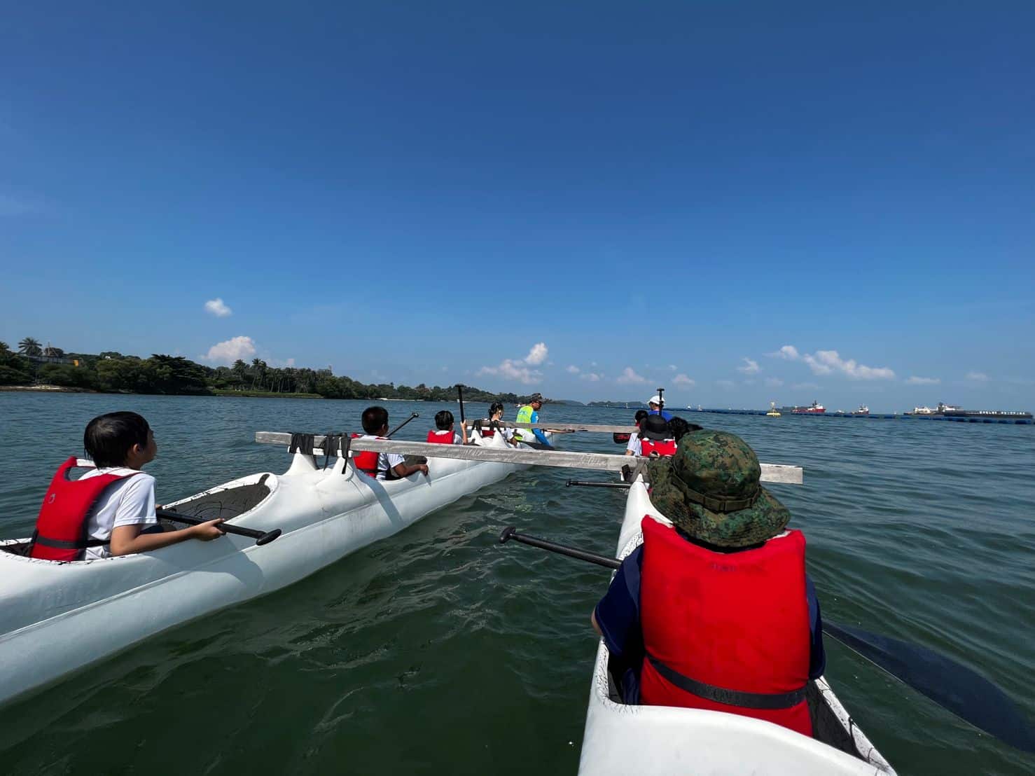 Outrigger canoe session with the Singapore Paddle Club